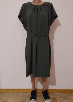 Однотонна сукня з поясом 50-52 розміру2 фото