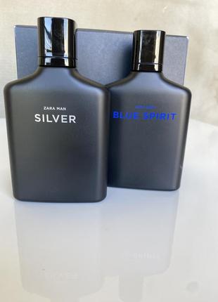 Набір чоловічих парфумів zara silver +blue spirit 2x100ml1 фото