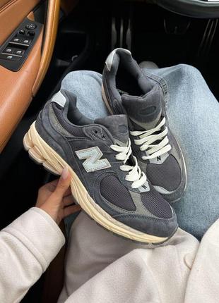 Женские кроссовки new balance 2002r black dark grey / smb