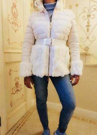 Пуховик з хутром кролика італія бренд