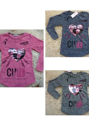 Новинка! яркие, теплые регланы с пайетками перевертышами, от 11 до 16 лет, турция