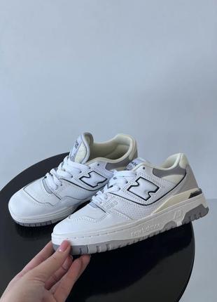Прекрасные кроссовки new balance 550 white silver new белые с серым