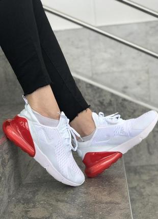 Женские кроссовки найк nike air max 270 white bordo.