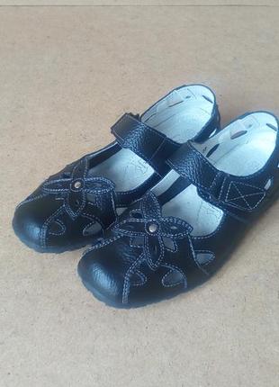 Мокасины suredelle кожаные на липучках черные