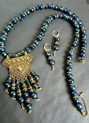 Дизайнерські комплект з натурального каміння "аделаїда"🧡👑