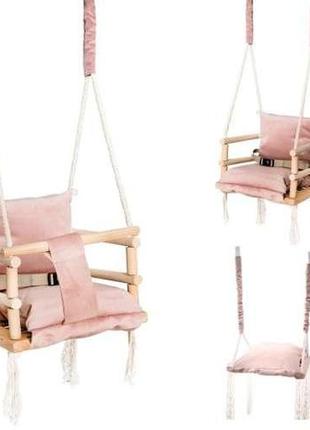 Детские подвесные качели 3в1 kruzzel h18027 розовая польша