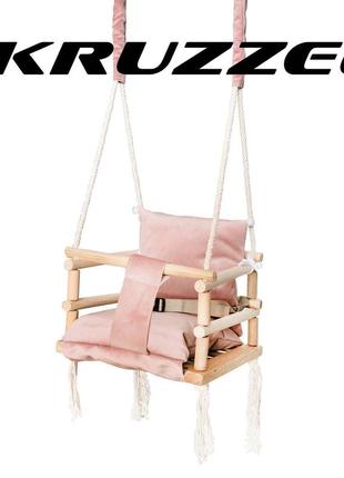 Дитяча підвісна гойдалка 3в1 kruzzel h18027 рожева польща5 фото