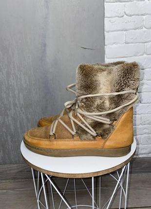 Зимние ботинки ботиночки сапожки кожа и замш, искусственный мех внутри и снаружи 37р потолка 23,5см3 фото