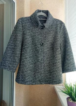 Красивый качественный укороченный кардиган / кофта с содержанием шерсти