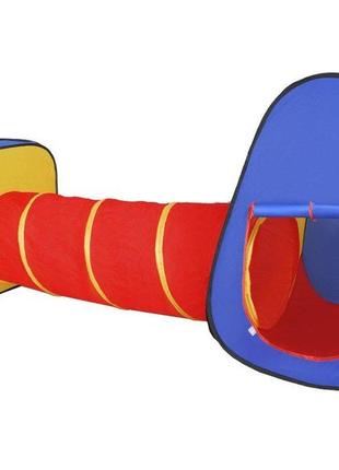 Детская палатка двойная , домик игровой с туннелем 3в1 iso trade польша