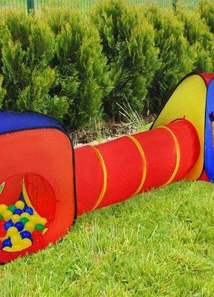 Детская палатка двойная , домик игровой с туннелем 3в1 iso trade польша