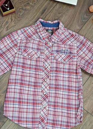 Рубашка в клетчатая на мальчика 134см