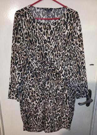 Трикотажное-стрейч-масло,леопардовое платье по фигуре,большого размера,msmode1 фото