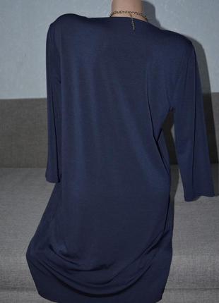 Суворе офісне плаття темно синього кольору2 фото
