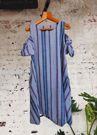 Натуральное платье сарафан в стиле бохо oversize лен1 фото