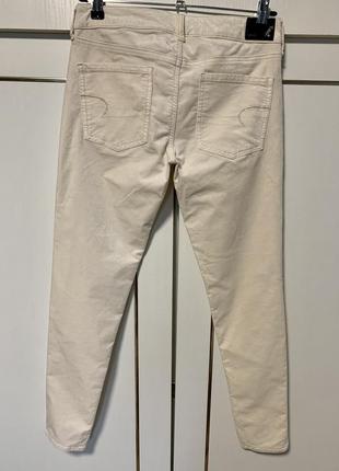 Узкие хлопковые брюки из хлопкового велюра пудрового цвета скины бархатные брюки3 фото