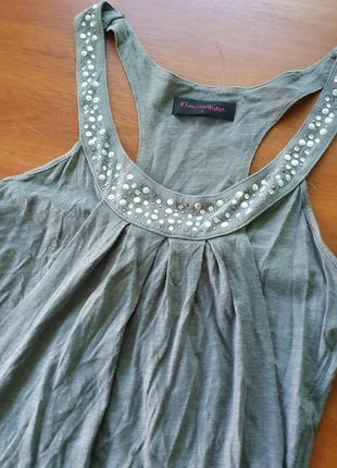 Серое хлопковое платье/туника miss selfridge