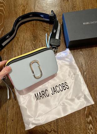 Шикарна яскрава сумочка клатч крос-боді marc jacobs коробка пильовик