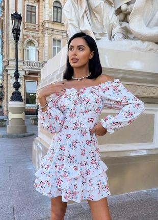 Женское платье цветочный принт