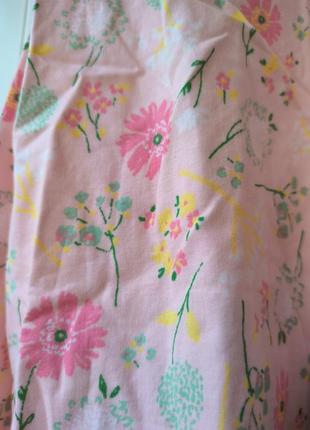 Платье хлопок коттон нежно розовое пудровое цветочный принт для девочки 4-5 лет3 фото
