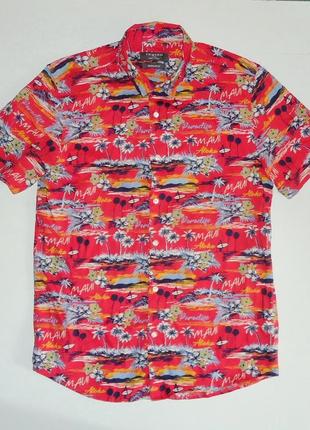Рубашка  гавайская primark aloha maui cotton india гавайка (l)1 фото