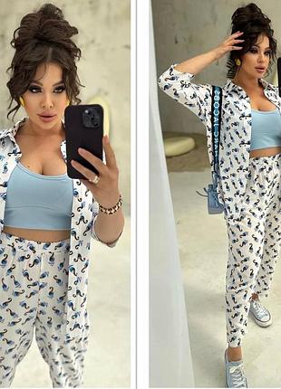 Летний женский костюм двойка брючина