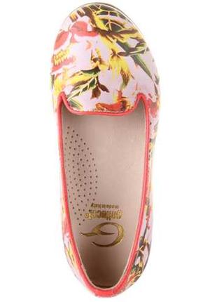 Премиум. италия. кожаные лоферы туфли gallucci с цветочным принтом