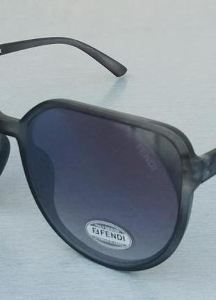 Fendi очки женские солнцезащитные большие темно серые2 фото