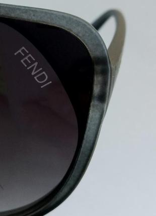 Fendi очки женские солнцезащитные большие темно серые8 фото