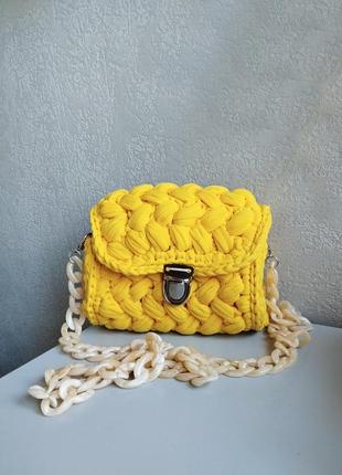 Супер модная вязаная сумочка "зефирка"1 фото