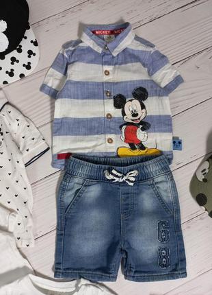 В наявності сорочка і джинсові шорти на ріст 74-80