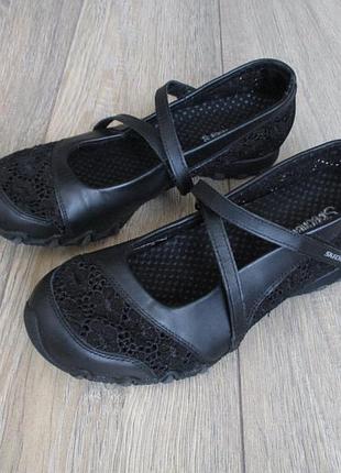 Skechers bikers mary janes (38) шкіряні балетки жіночі