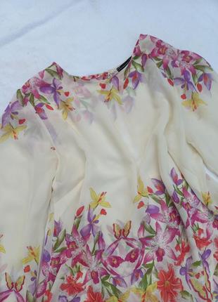 Стильная блуза с длинным рукавом, блуза в цветочный принт2 фото