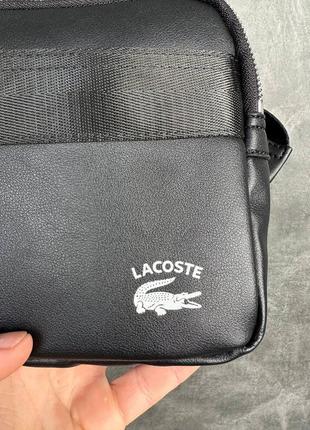 Сумка lacoste черная барсетка / сумка через плечо / бананка мужская / женская10 фото