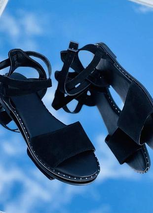 Босоножки натур замша /натур кожа черные 36-44р все цвета