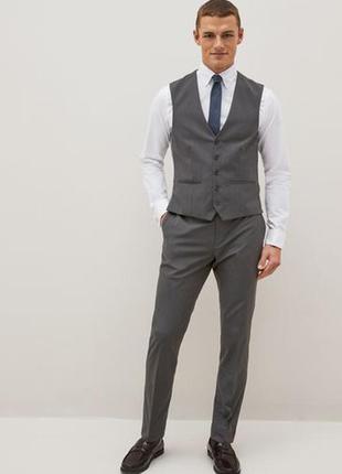 Стильный серый жилет в костюмном стиле большого размера next1 фото