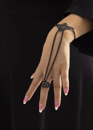 Креативный винтажный браслет - цепочка на палец2 фото