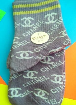 Шкарпетки жіночі високі кольорові яскраві з брендовими значками люкс якість