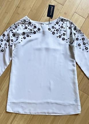 Шифонова блуза-туніка з вишивкою3 фото