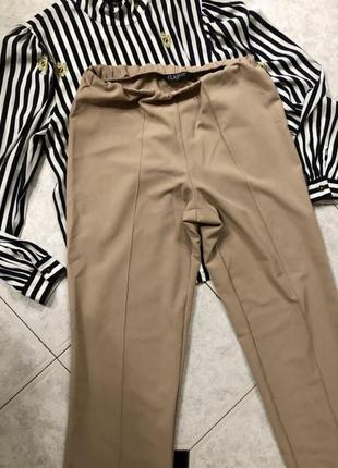 Модні класичні бежеві брюки / брюки кольору кемел3 фото