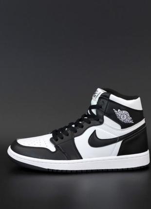 Женские кроссовки nike air jordan 1 high black white 36-37-38-39-41