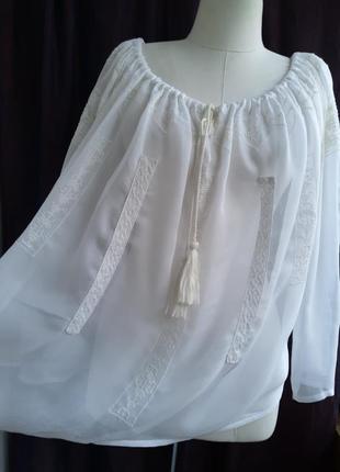100% вискоза женская вискозная летняя блуза блузка с открытыми плечами с вышивкой кружевом вышиванка2 фото