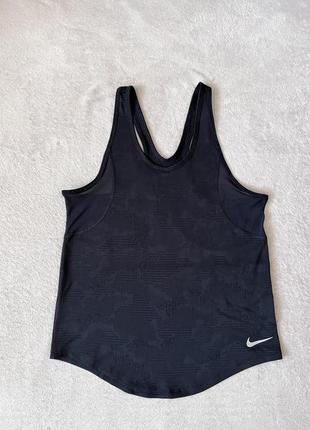 Чорна сітчаста майка nike  dri-fit