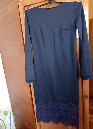 Платье синее темное