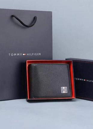 Мужской кошелек tommy hilfiger черный / портмоне на подарок1 фото