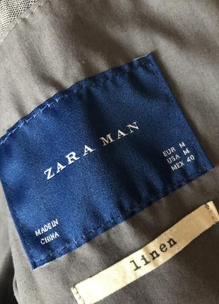 Бавовняно-лляна куртка косуха zara man linen biker jacket7 фото