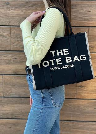 Сумка marc jacobs medium tote bag black/cream