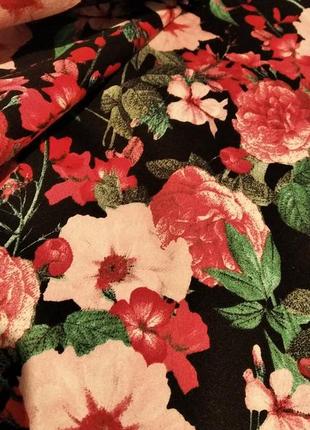 Коттоновая юбка карандаш в цветочек4 фото