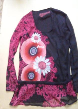 Шифонова блузка туніка desigual