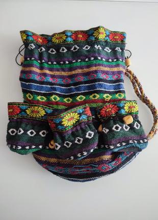 Рюкзак-мешок индийский женский ткань